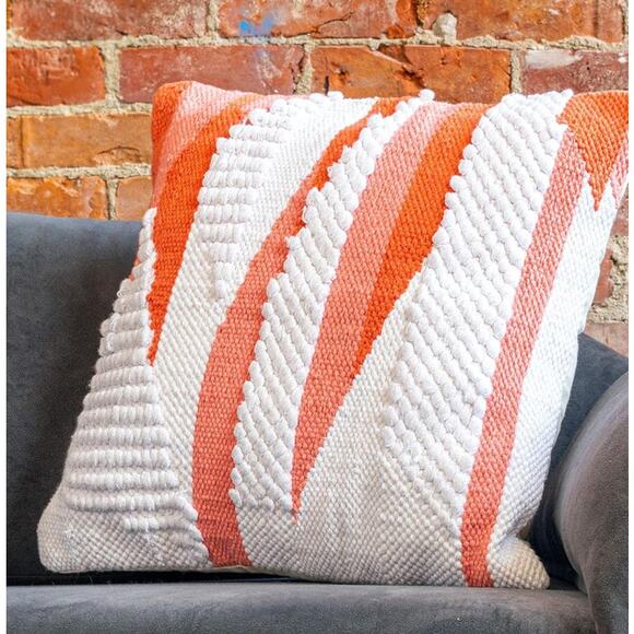 Refinery29 Stevie Collection Cotton Throw Pillow: Luxury Tufted Design, Coral - Picture 2 of 4